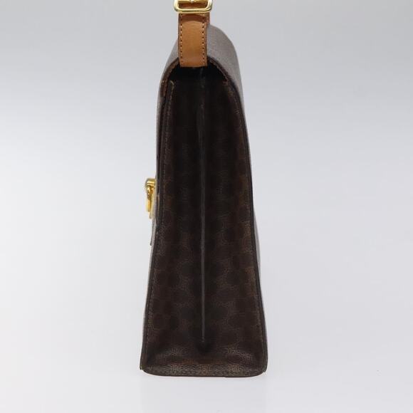 CELINE Macadam Canvas Shoulder Bag Pvc Leather Brown Gold - Picture 4 of 13